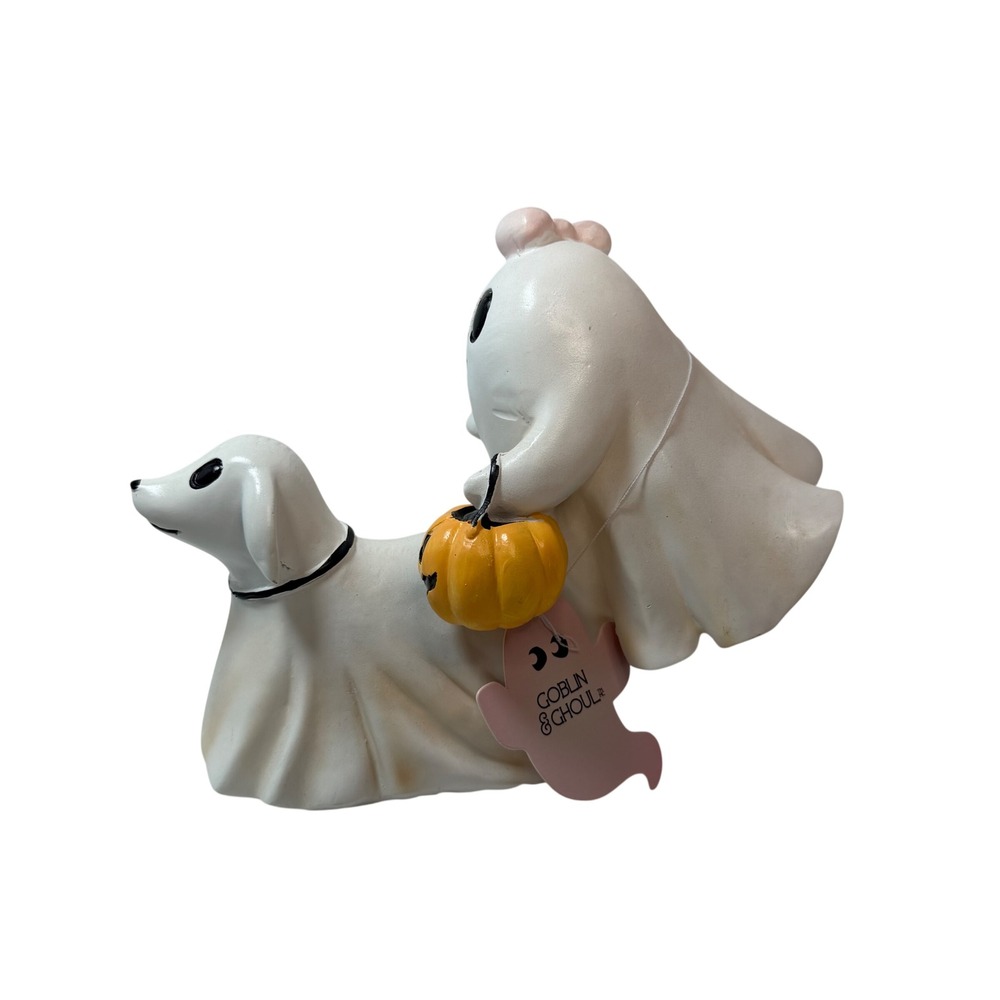 Goblin & Ghoul Pink Halloween Ghost Girl Walking Ghost Dog Decor TikTok Trend